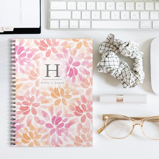 Watercolor Dahlias Monogram Notebook (Creator Uploaded)
