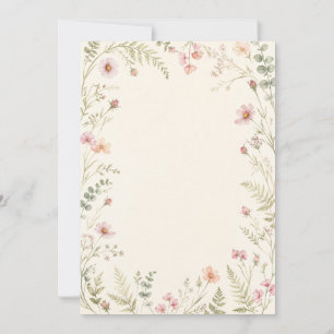 Watercolor Dainty Floral Wedding Invitation   Wild