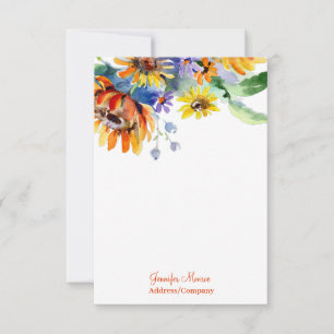 watercolor daisies Flat Greeting Card
