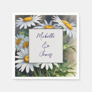 Watercolor Daisies Flowers Professional Trendy Napkin
