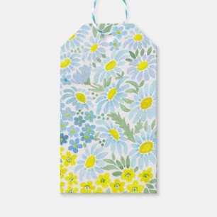 Watercolor daisies gift tags