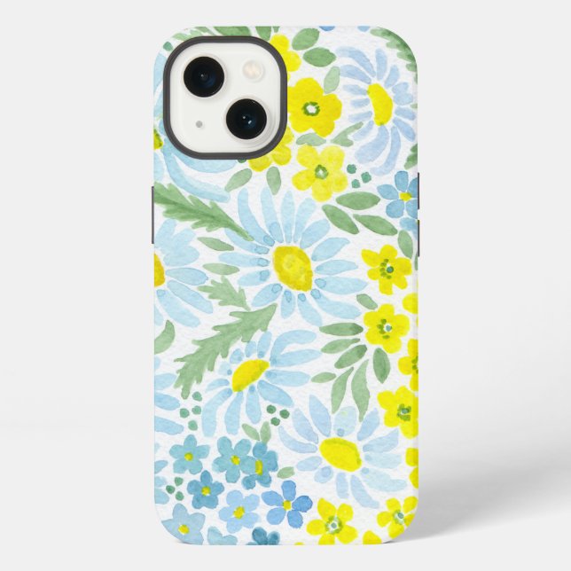 Watercolor daisies iPhone case (Back)