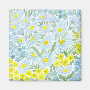 Watercolor daisies magnet