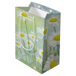 Watercolor Daisies Medium Gift Bag