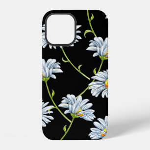 Watercolor daisies. Seamless floral background wit iPhone 12 Case