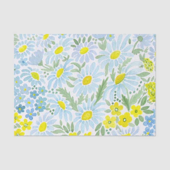 Watercolor daisies tissue paper (Front)