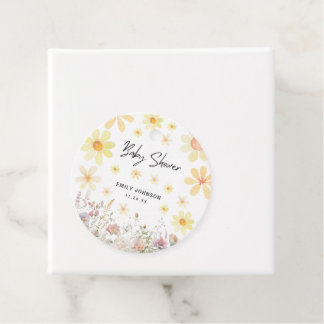 Watercolor Daisy Baby Shower Favour Tags