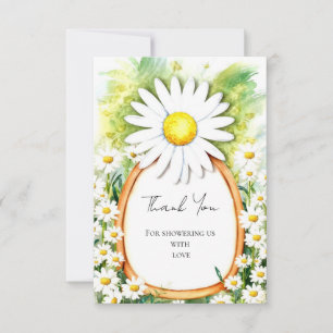 Watercolor Daisy Baby Shower Thank You Card
