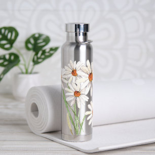 Watercolor Daisy Bouquet Water Bottle
