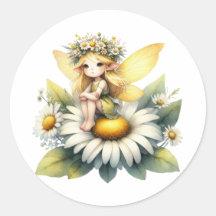 Watercolor Daisy Fairy