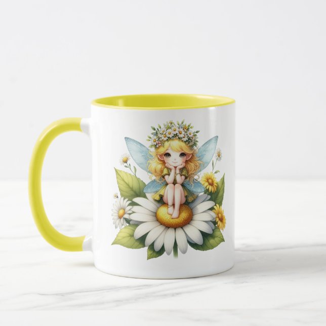 Watercolor Daisy Fairy Mug (Left)