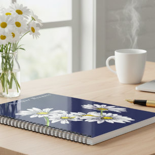 Watercolor Daisy Floral Boho Christmas Gift Notebook