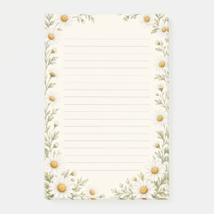 Watercolor Daisy Garden Lined Post-it Notes