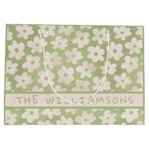 Watercolor Daisy Personalised Happy Easter Large Gift Bag