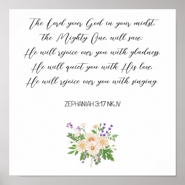 Watercolor Daisy Scripture Poster (Front)