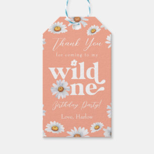 Watercolor Daisy Wild One Girl's first Birthday Gift Tags
