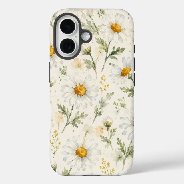 Watercolor Daisy Wildflower Botanical Case-Mate iPhone Case (Back)