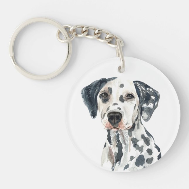 Watercolor Dalmatian Key Ring (Front)