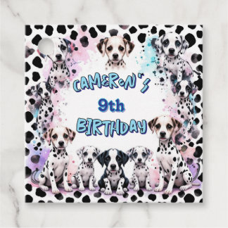 Watercolor Dalmatian Puppy Birthday Party  Favour Tags