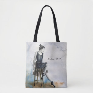 Watercolor Dancer Tote ballet ballerina Bag