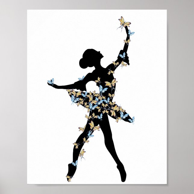 Watercolor dancing ballerina poster (Front)