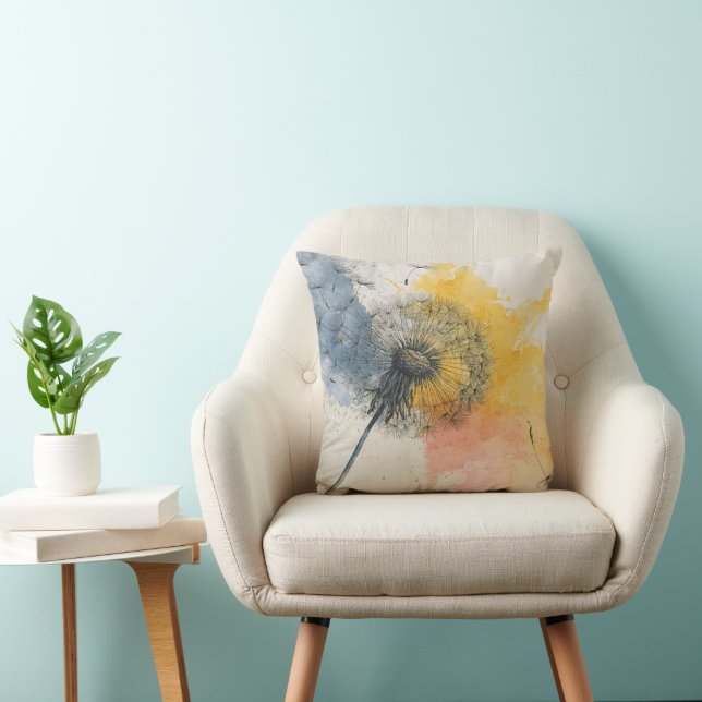 Watercolor Dandelion Cushion (Chair)