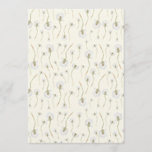 Watercolor Dandelion Flowers Seamless Pattern Invitation