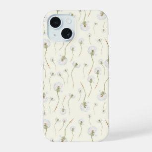 Watercolor Dandelion Flowers Seamless Pattern iPhone 15 Case