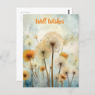 Watercolor Dandelions Postcard