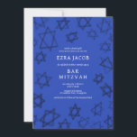 Watercolor Dark Blue Star of David Bar Bat Mitzvah Invitation<br><div class="desc">Perfect card to announce a bat mitzvah, bar mitzvah or other Jewish celebration! Hand made watercolor art for you on the front and back side! FULLY CUSTOMIZABLE! Click on “Personalise” above to edit the text. Click "edit using design tool" to adjust the fonts, colours and placements and to delete the...</div>