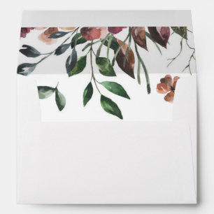 Watercolor Dark Floral Fall Envelope