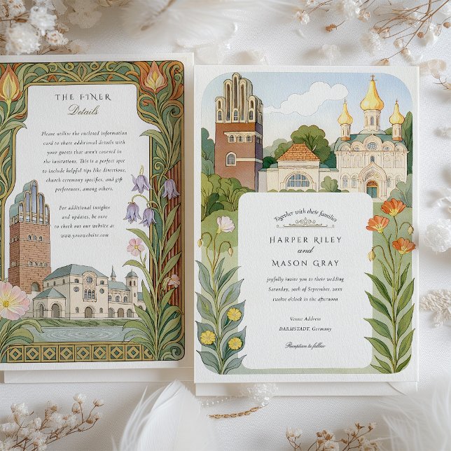 Watercolor Darmstadt Wedding Invitation (Creator Uploaded)