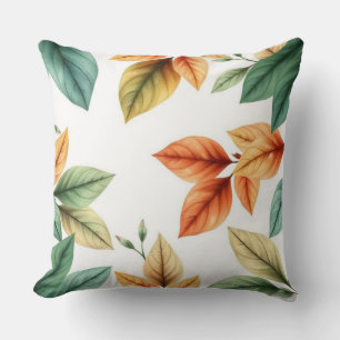 Watercolor decortiv elegant Leaves pattern Cushion
