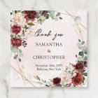 Watercolor deep red roses sage gold wedding