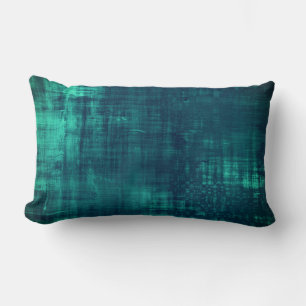 Watercolor Deep Teal  Lumbar Cushion
