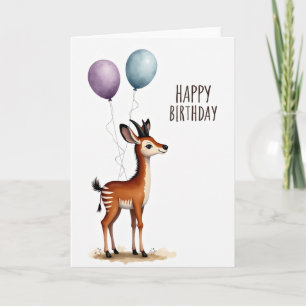 Watercolor Deer Birthday Card
