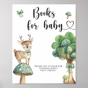 Watercolor deer - books for baby poster
