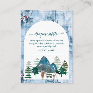 Watercolor deer boy Baby Shower Diaper Raffle Enc Enclosure Card