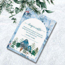 Watercolor deer boy Baby Shower Diaper Raffle Enc