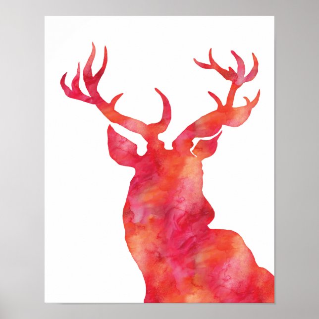 Watercolor deer christmas print (Front)