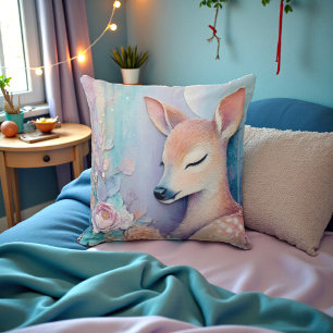 Watercolor Deer Double Sided Cushion