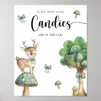 Watercolor Deer - Guess how many candies