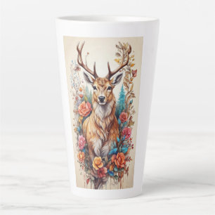 Watercolor Deer Mug - Floral Stag Coffee Mug - Cot