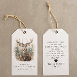 Watercolor Deer Personalised Reindeer Christmas Gift Tags<br><div class="desc">Add a touch of woodland charm to your holiday gifts with the "Watercolor Deer Personalised Reindeer Christmas Gift Tags." These beautifully crafted tags feature a nostalgic, vintage-inspired design with an elegant watercolor reindeer illustration, perfect for evoking a cosy, classic Christmas feel. Personalise each tag with your family name, making your...</div>