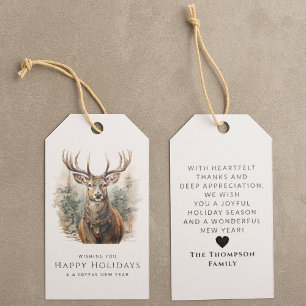 Watercolor Deer Personalised Reindeer Christmas Gift Tags