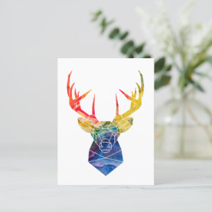 Watercolor deer     postcard
