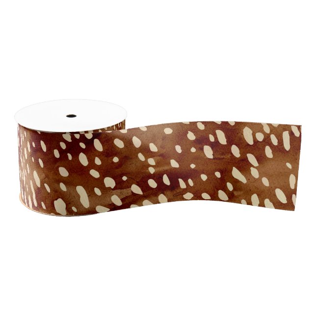 Watercolor Deer Print Grosgrain Ribbon (Spool)