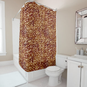 Watercolor Deer Print Shower Curtain