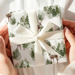 Watercolor Deer Winter Forest Wrapping Paper<br><div class="desc">Wrap your gifts in woodland charm with this elegant watercolor deer wrapping paper. Featuring graceful deer surrounded by winter greenery and pine trees, this rustic design brings a festive woodland touch to your holiday presents. Perfect for Christmas, winter weddings, rustic celebrations, and nature-inspired gift giving. A cosy, timeless choice that...</div>