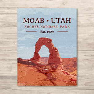 Watercolor  Delicate Arch Moab Utah National Park Postcard